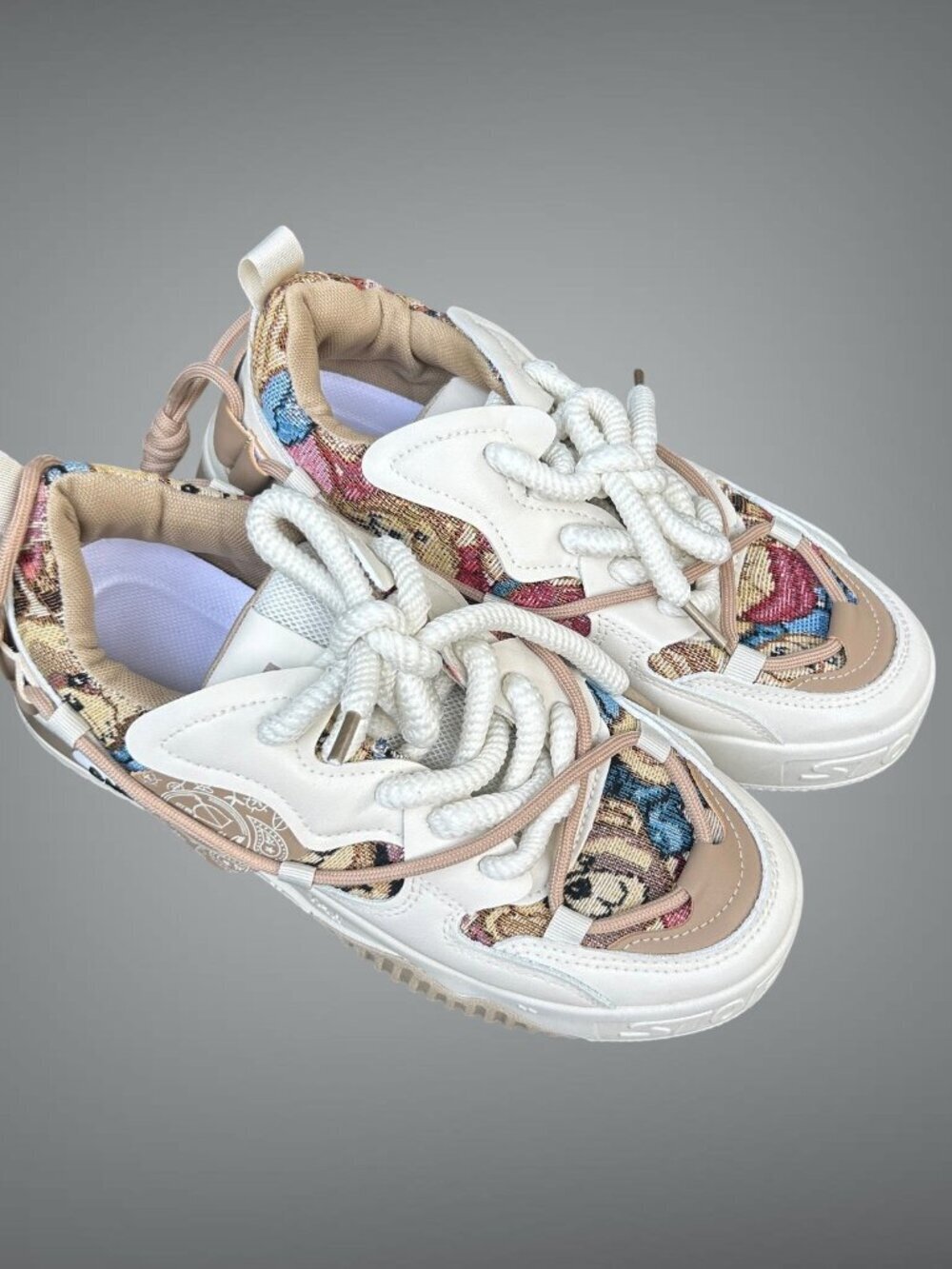 Gaisima Storppt Teddy Bear Fabric Chunky Fashion Sneakers Size 6 NEW